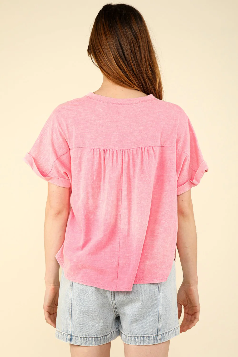 VERY J Nochted Short Sleeve Washed T-Shirt - Image 2