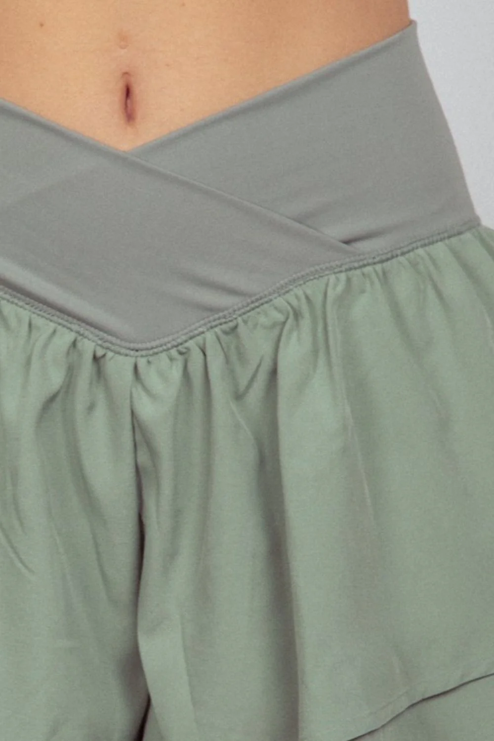 VERY J V-Shaped High Waist Layered Active Shorts - Image 3