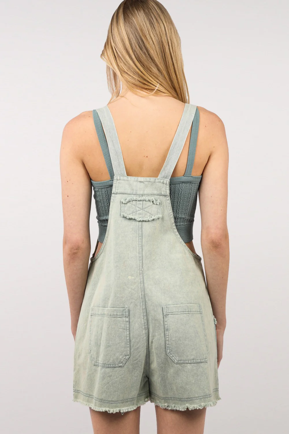 VERY J Washed Frayed Hem Denim Overall - Image 2