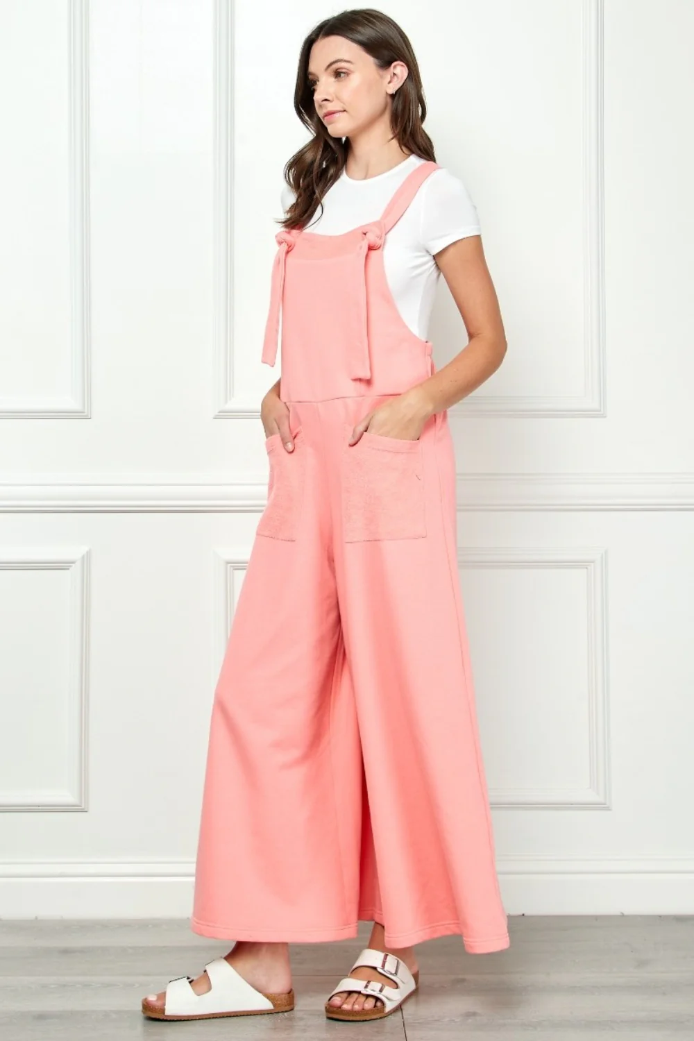 Wide Strap French Terry Overalls - Image 2
