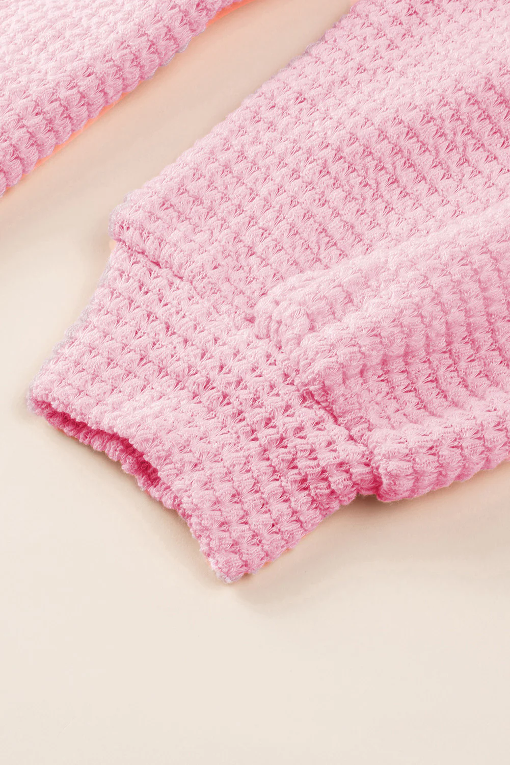 Waffle-Knit Collared Neck Long Sleeve Shirt - Image 13