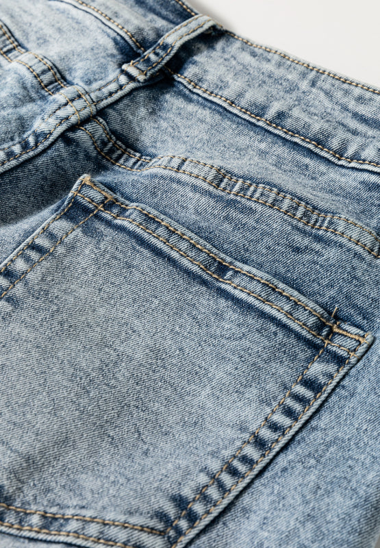 Washed Wide Leg Jeans with Pockets - Image 7