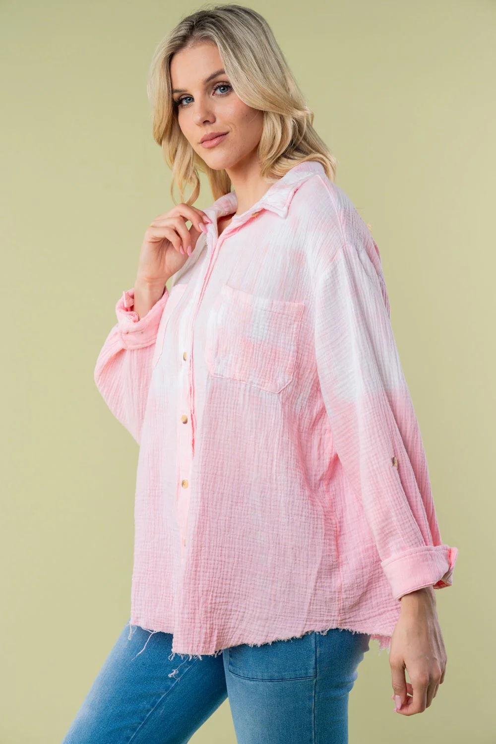 White Birch Full Size Long Sleeve Tie Dye Shirt - Image 3