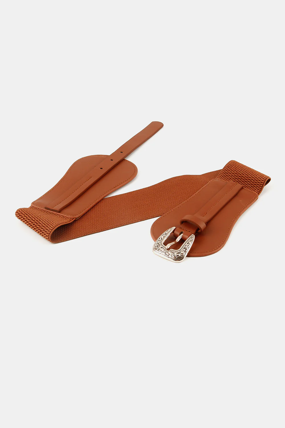 Wide Elastic Belt with Alloy Buckle - Image 2
