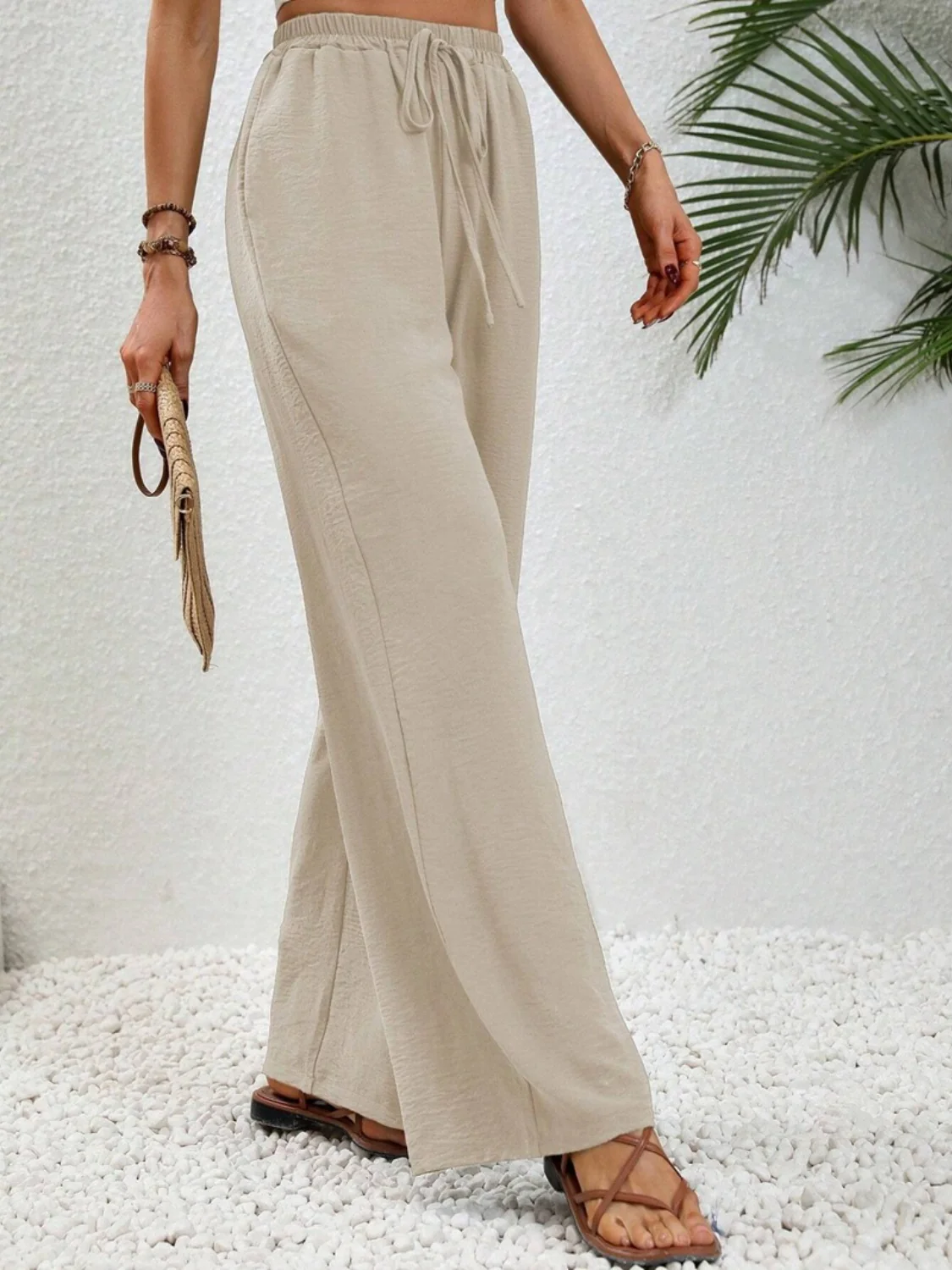 Wide Leg Drawstring Pants - Image 8