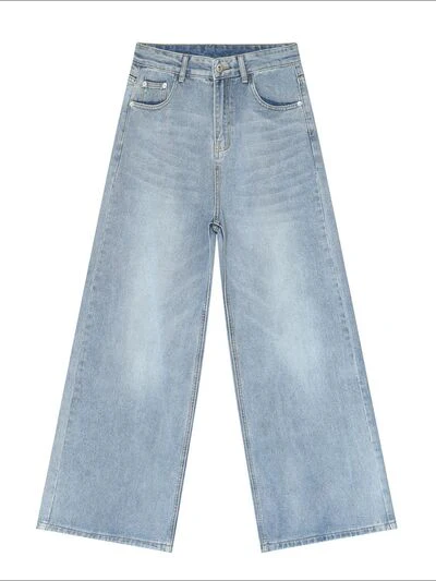 Wide Leg Jeans with Pockets - Image 9