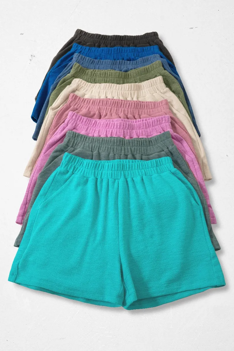 Zenana Cotton Slub Shorts - Image 3