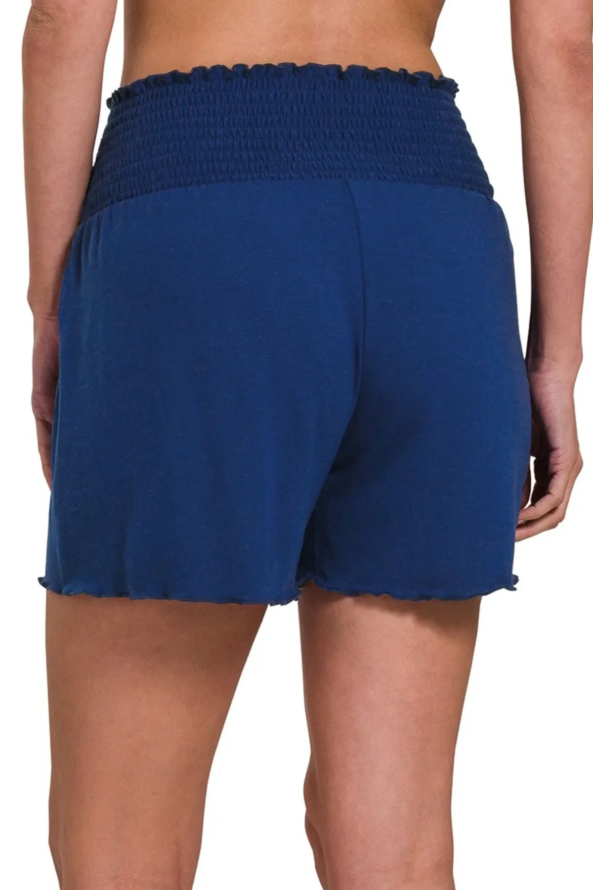 Zenana Elastic Waist Smocked Shorts - Image 3