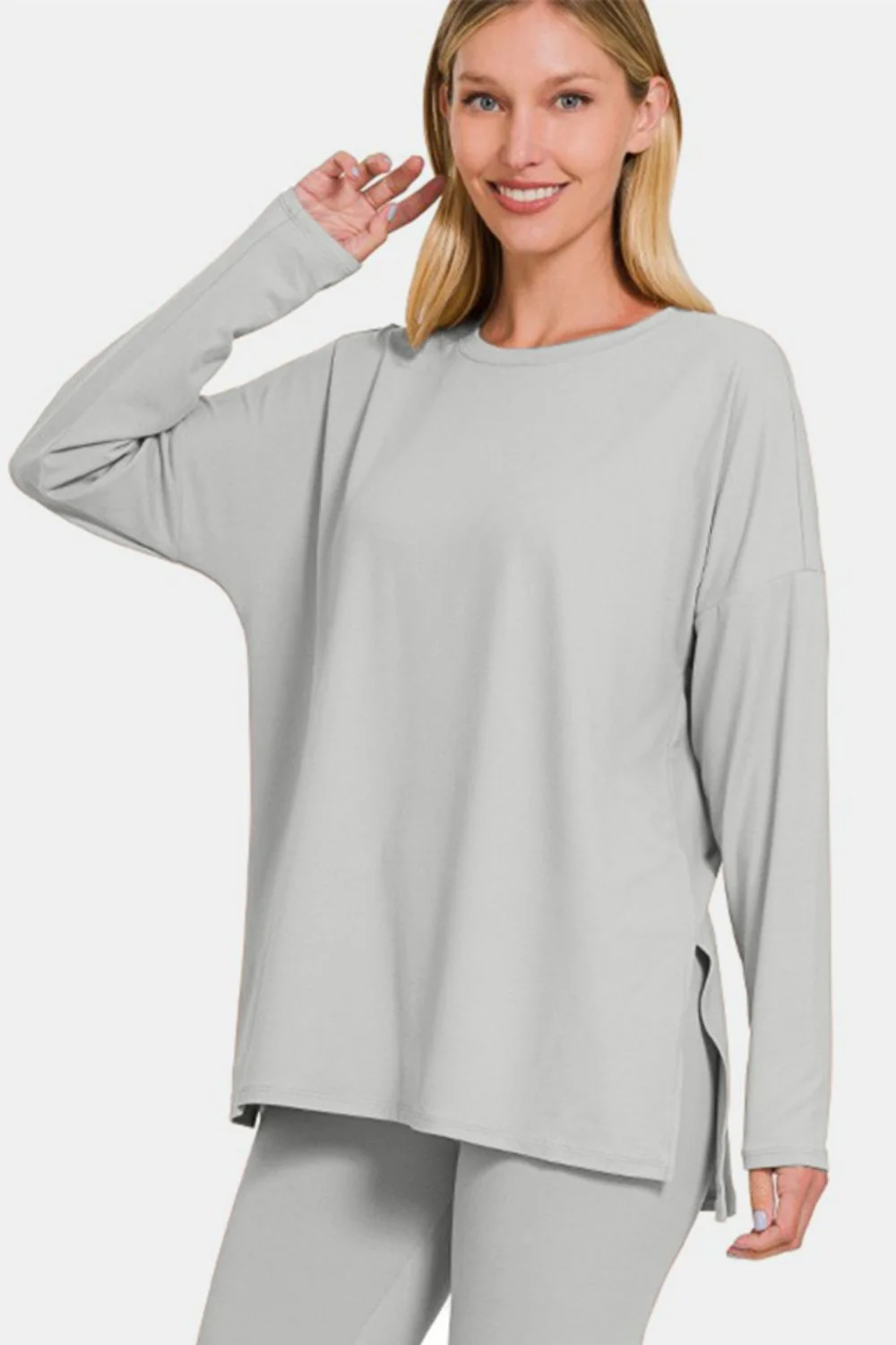Zenana Full Size Brushed Microfiber Top and Leggings Lounge Set - Image 3