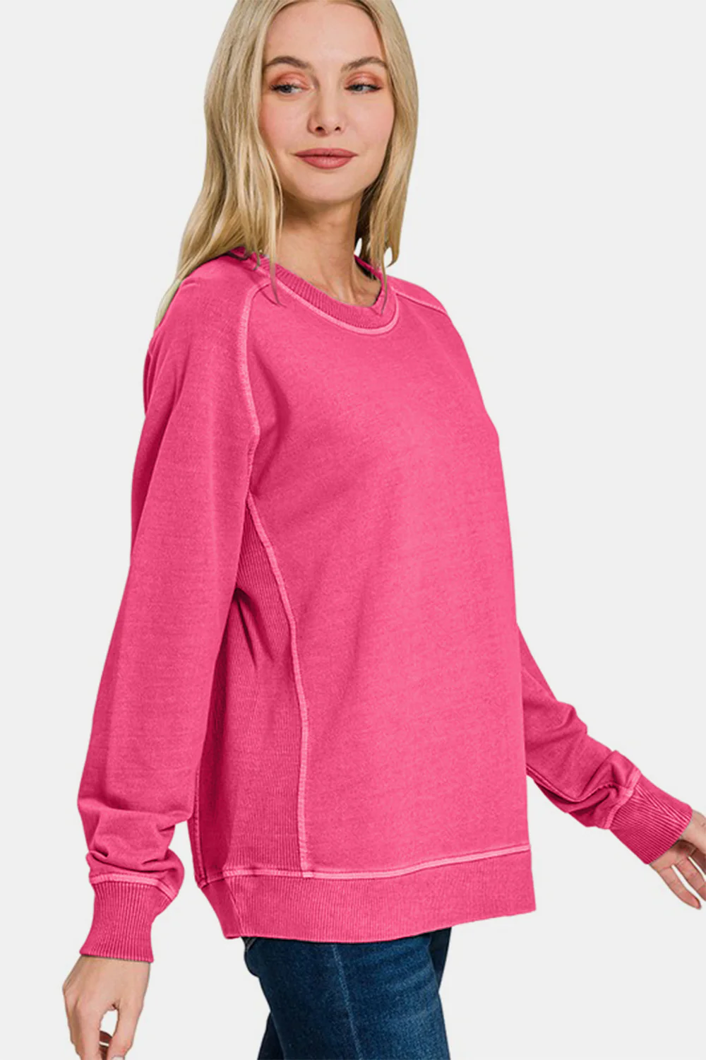 Zenana Full Size Pigment Dyed French Terry Sweatshirt - Image 3
