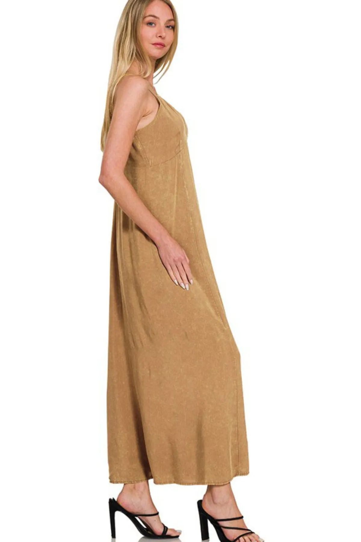 Zenana Mineral Washed Rayon Challis Cami Dress - Image 3