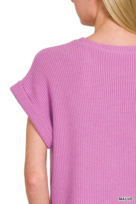 Zenana Rolled Sleeve Top and Pants Sweater Set - Image 5