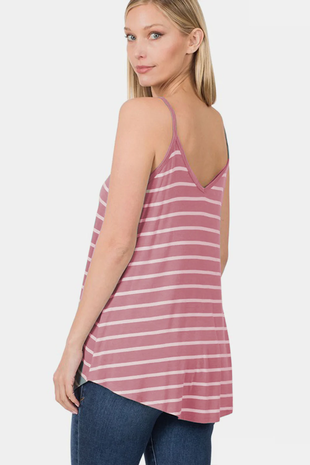Zenana Striped Curved Hem Cami - Image 2