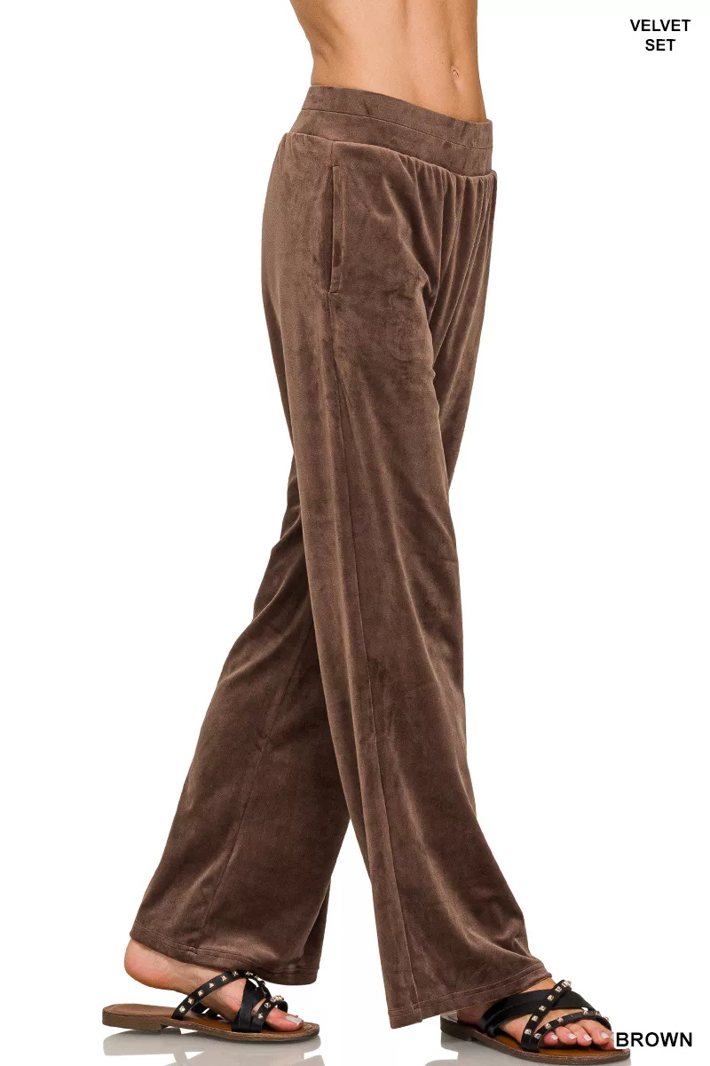 Zenana Velvet Zip Up Hoodie and Pants Set - Image 7