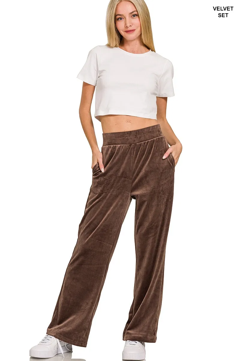 Zenana Velvet Zip Up Hoodie and Pants Set - Image 9