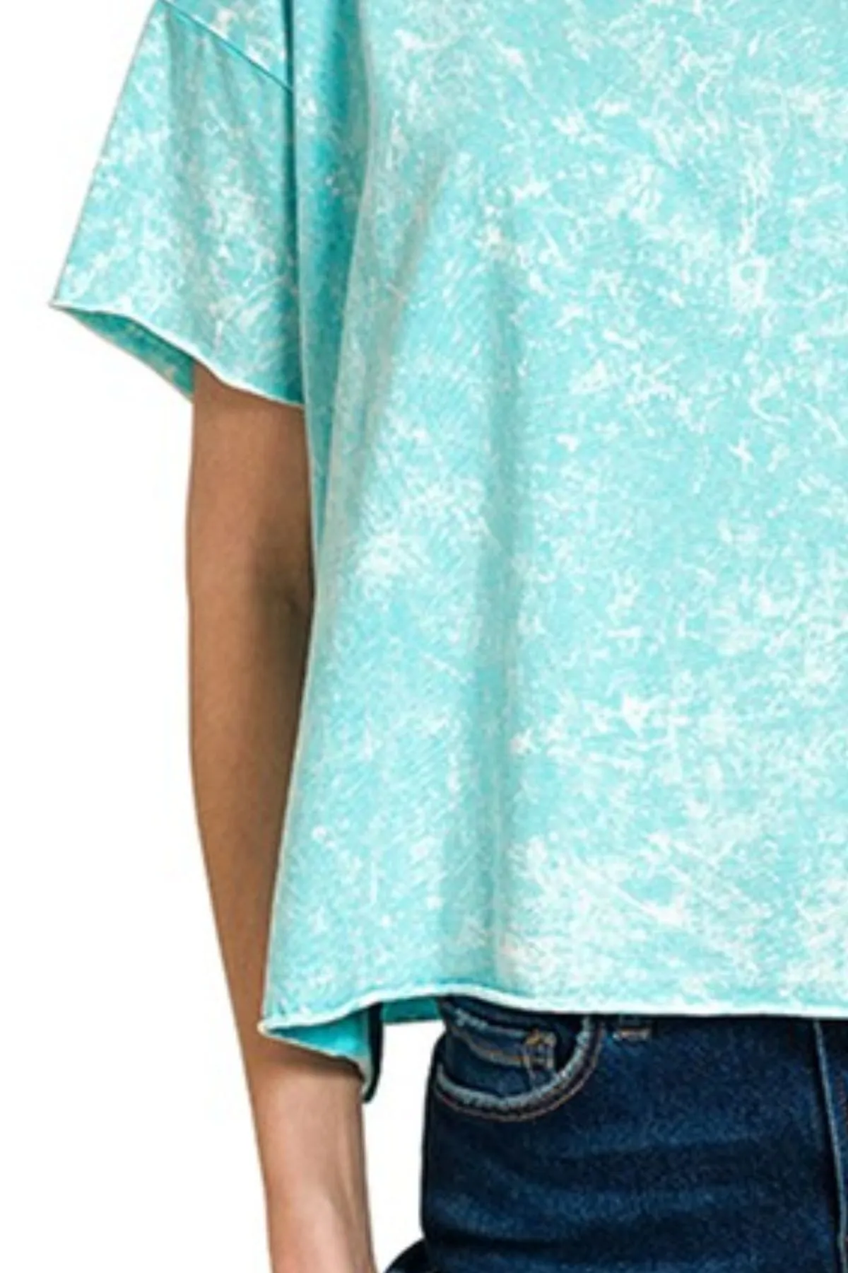 Zenana Washed Crew Neck Short Sleeve Crop Box Tee - Image 3