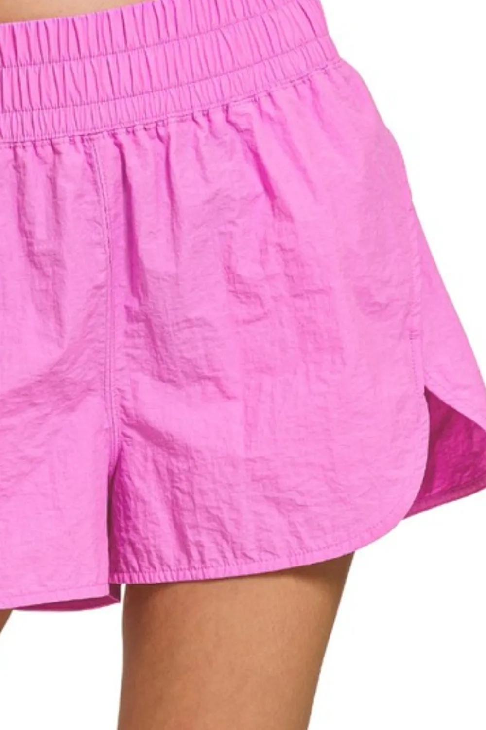 Zenana Windbreaker Smocked Waistband Running Shorts - Image 3