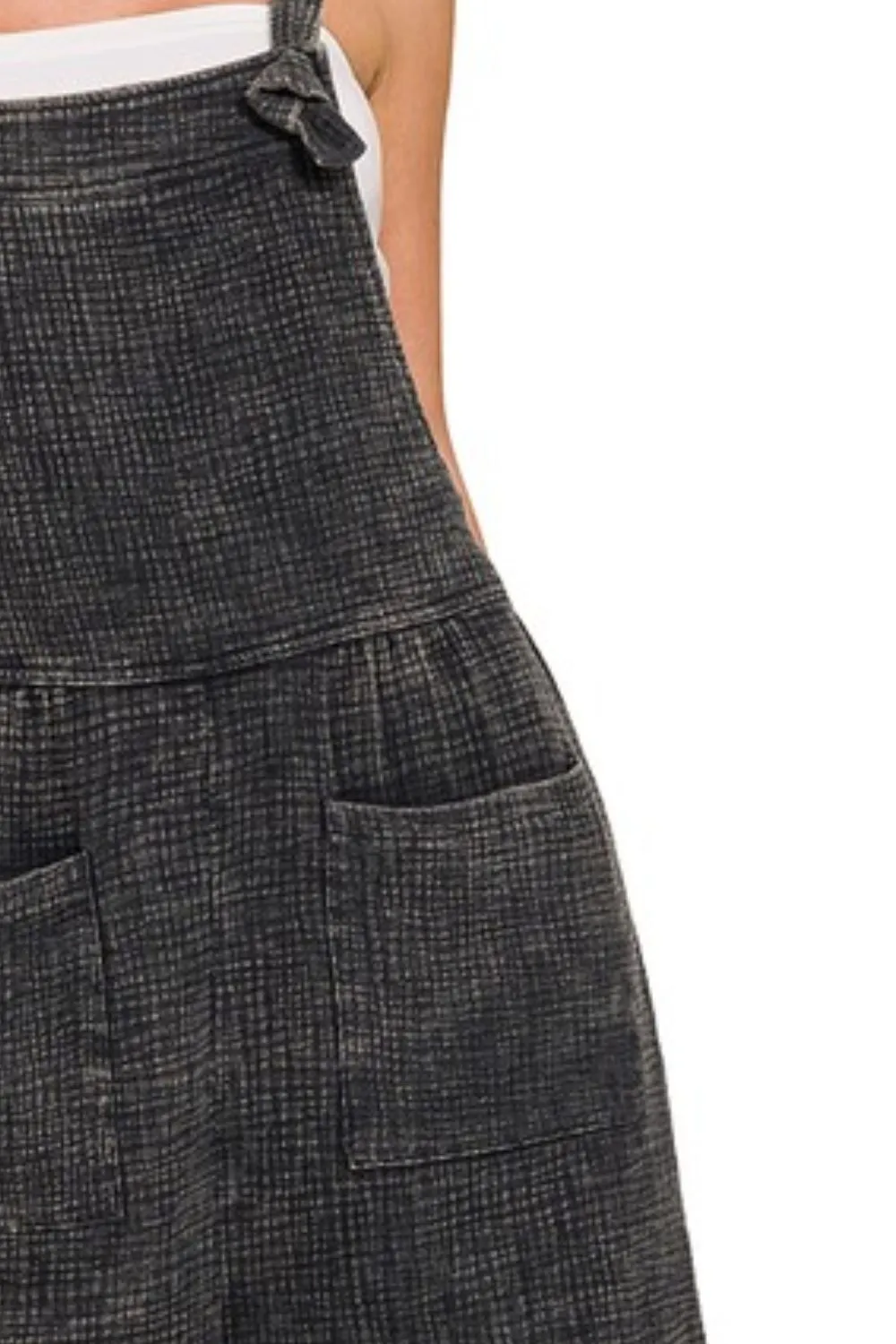 Zenana Woven Double Gauze Acid Washed Romper - Image 3