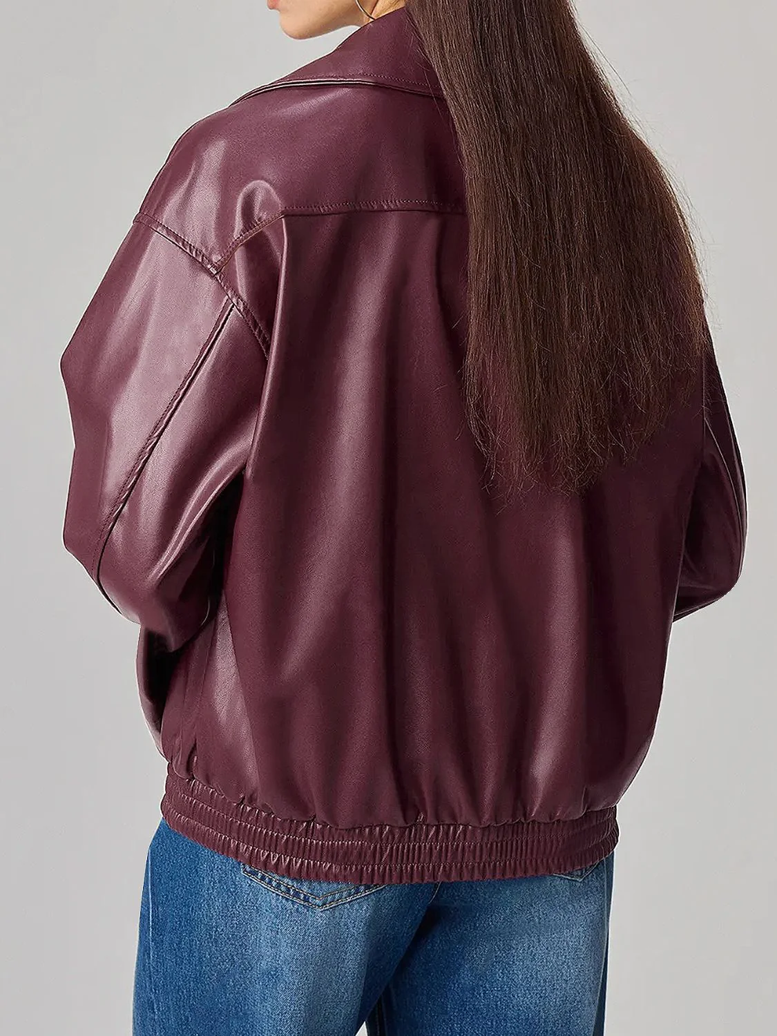 Zip Up Drop Shoulder Jacket - Image 5