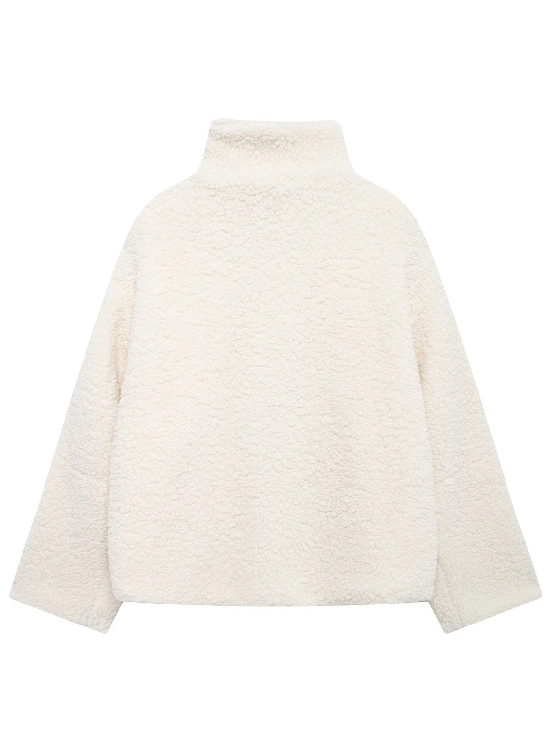 Zip Up Turtleneck Long Sleeve Plush Jacket - Image 12